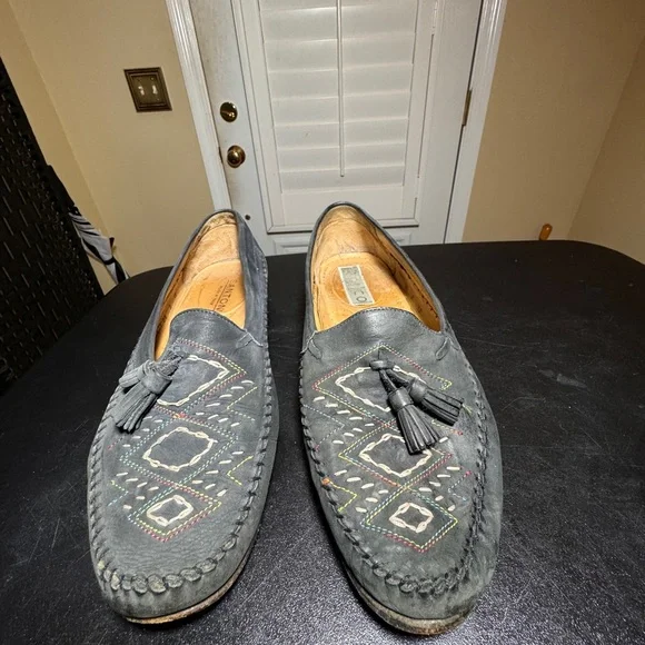 Santoni size 12 men’s grey loafers made in Italy
